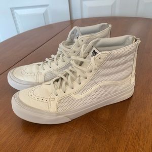 Vans High Tops All White Leather (Women’s Size 7)